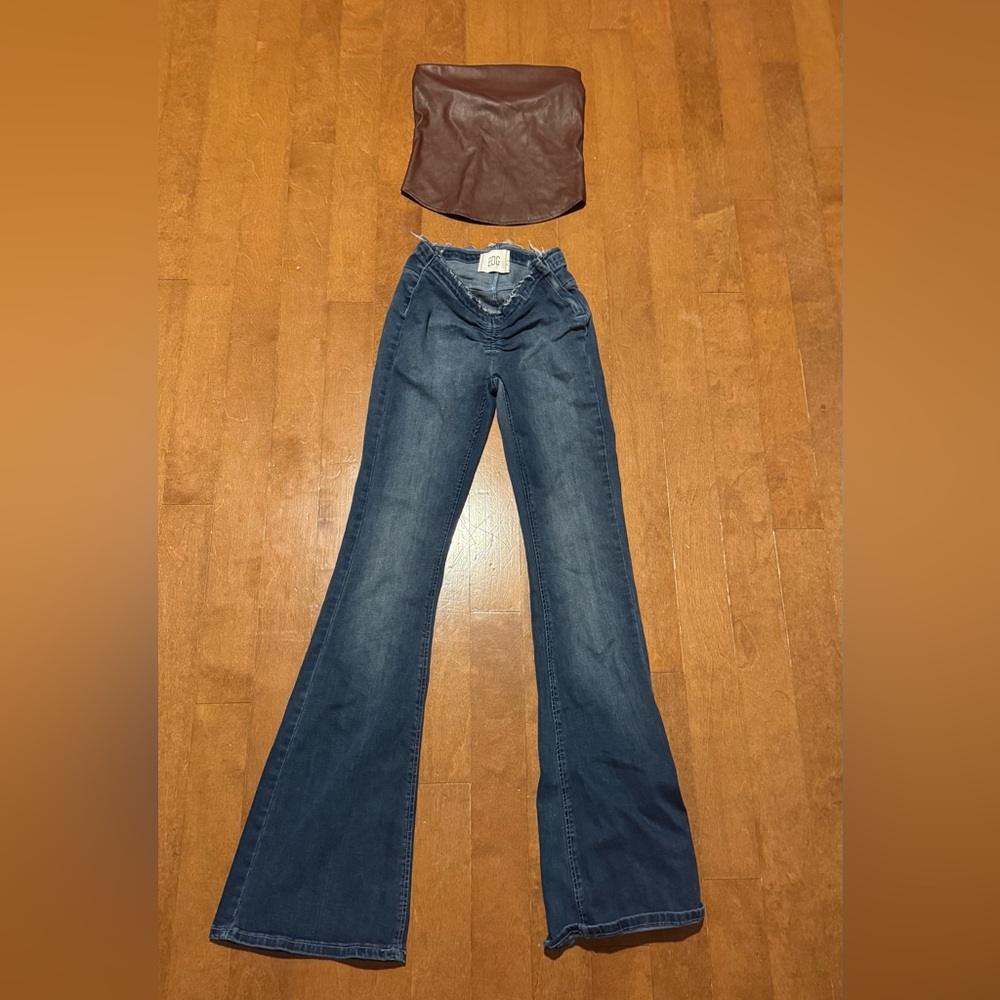BDG Blue Flare Wide Leg Jeans Classic Indigo (TOP INCLUDED)